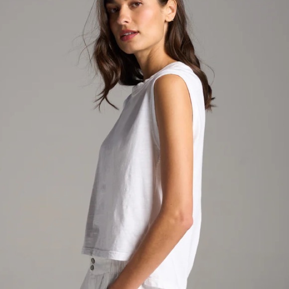 Rowan Savannah Cotton Slub Muscle Tank Top white Large NWOT - Picture 3 of 11